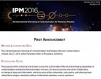 3rd International Workshop on Instrumentation for Planetary Missions